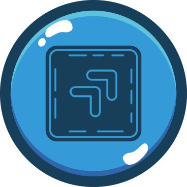 Mavi ve beyaz bir ikonun vektör illüstrasyonu