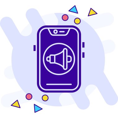 Bir cep telefonu simgesinin vektör illüstrasyonu