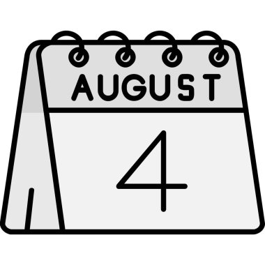 Ağustos Glyph vektörü Simge Tasarımı