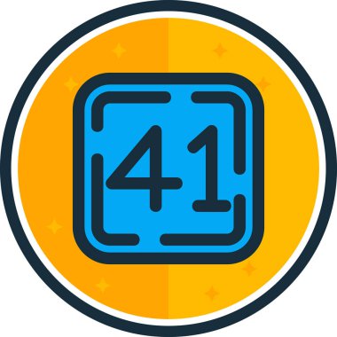 41. yıl dönümü simgesi, basit vektör illüstrasyon tasarımı