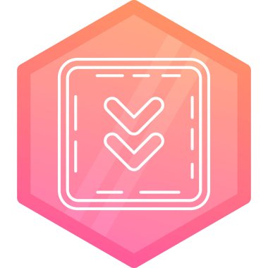 Beyaz arkaplanda beyaz çizgi işaretleme simgesi izole edildi. Kene işareti. İşaret simgesini işaretle. Kırmızı daire düğmesi. vektör illüstrasyonu