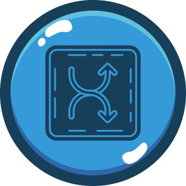 ok aşağı dairesel simge ile doldurulmuş dış hat biçimi