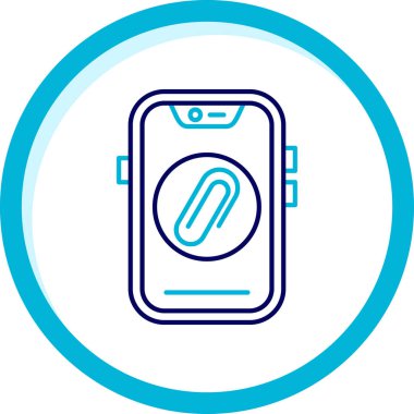 Beyaz arkaplanda izole edilmiş akıllı kontrol sistemi simgesine sahip mavi çizgi akıllı saat. Kablosuz bağlantı kavramının interneti. Çember rastgele noktalar. vektör