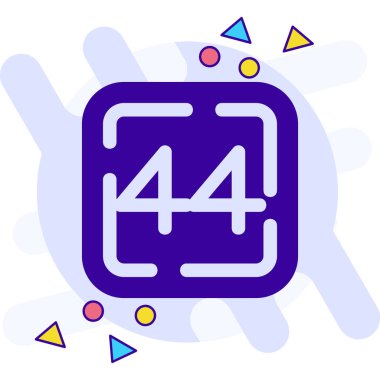 Renk çizgisi 45 saat simgesi beyaz arkaplanda izole edildi. Bütün gün. C-4. 4 servis. gradyan rastgele dinamik şekiller.