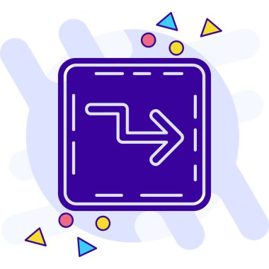 beyaz arkaplanda izole edilmiş rota simgesine sahip renk çizgisi haritası işaretçisi. Yer belirleyici işaretleyici. Harita yolu. konum belirleyici simgesi. gradyan rastgele dinamik şekiller.