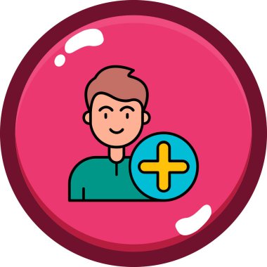 Artı simgesi olan adam, vektör illüstrasyonu