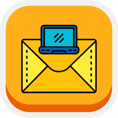 Mesaj var. Web simgesi basit illüstrasyon