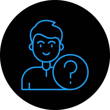 Soru simgesi olan bir adamın vektör çizimi