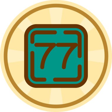 6 numaralı çemberin içindeki ahşap bir madeni paranın resmi.