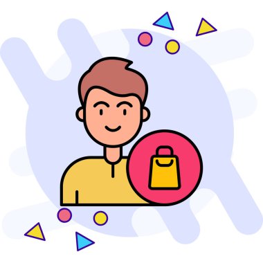 Alışveriş simgesi, vektör illüstrasyonu