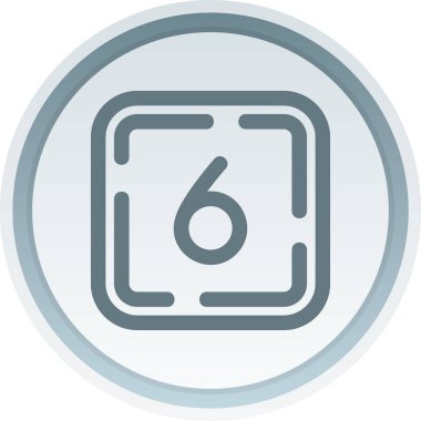 6 numara 7 simge tasarımı vektör çizimi