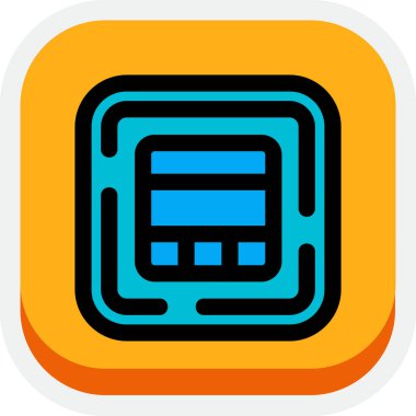 Düz biçimli çubuk simgesi, basit tasarım biçimi, düzenlenebilir.