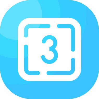 3 numaralı vektör simgesi. düz tasarım biçimi.