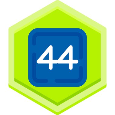 4 numaralı altıgen simgesi, düz biçim