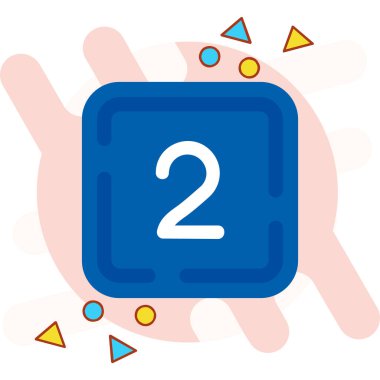 2 numaralı simge, vektör illüstrasyon tasarımı.