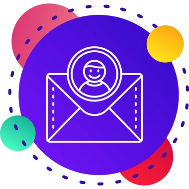 Beyaz arkaplanda posta ve e- posta simgesi olan renk zarfı izole edildi. İleti sembolü e-posta. Mesaj e-posta pazarlaması. gradyan rastgele dinamik şekiller