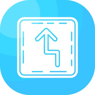 Beyaz arkaplanda mavi ana hat trafik simgesi izole edildi. vektör