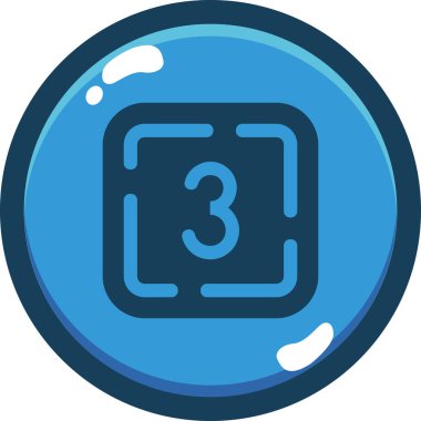 iki renk doldurulmuş simge, numara dizaynı, üç numara