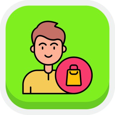 Alışveriş adamı vektör simgesi