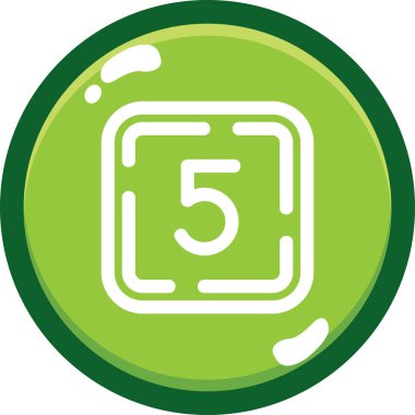 5 numaralı simge, basit vektör illüstrasyonu