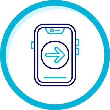 Cep telefonu simgesi, vektör illüstrasyonlu akıllı telefon