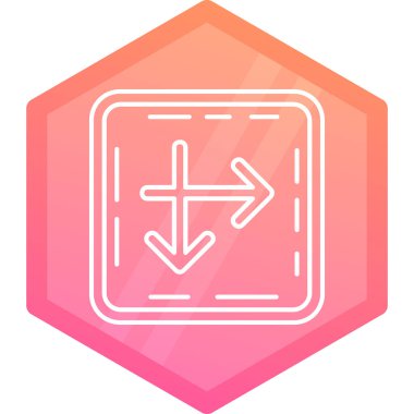 beyaz arkaplanda izole edilmiş altıgen simgesine sahip renk oku. Altıgen simgesi. Gradyan tarzı. vektör.