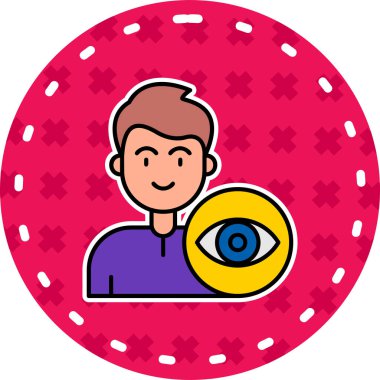 Bir göz karikatür simgesinin vektör çizimi