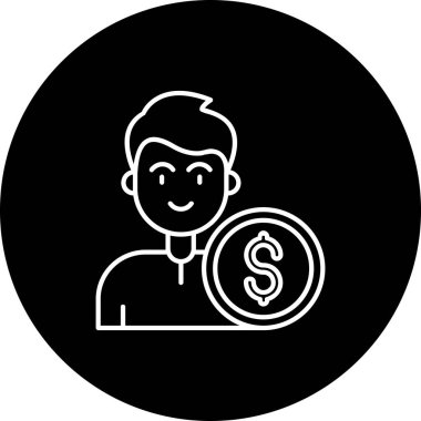 Para simgesinin vektör illüstrasyonu