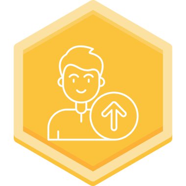 Kalkanı olan bir adamın ikonunun vektör çizimi