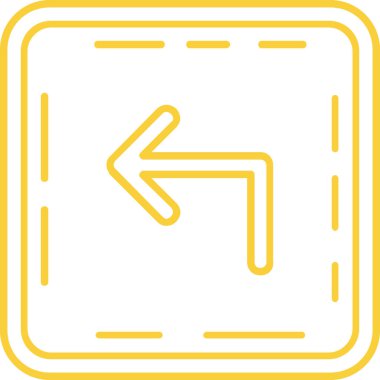 biçim çerçevesinde sol vektör simgesini döndür