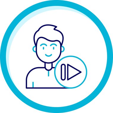 Kulaklıklı adam avatarı ve konuşma balonu vektör çizimi tasarımı