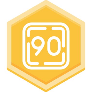 90 'lar simgesi, basit vektör illüstrasyonu