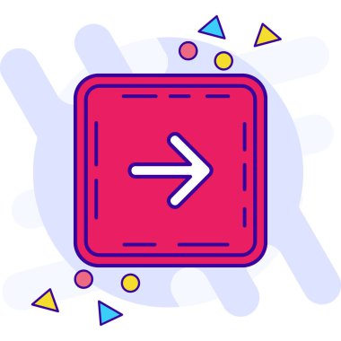 beyaz arkaplanda izole edilmiş ok renk simgesi. Ok başı sembolü. Navigasyon işareti. Değişken rastgele dinamik şekiller. vektör.