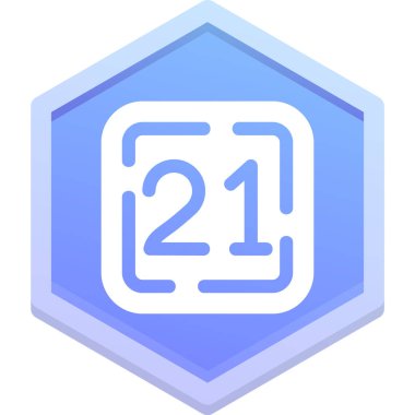 Mavi ve beyaz bir ikonun vektör illüstrasyonu