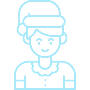 Kadın aşçı ikonu ana hatlarıyla