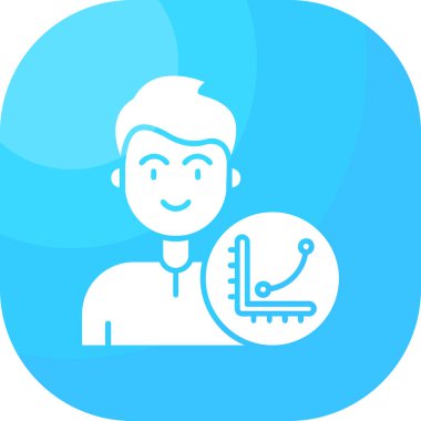 Termometre simgesi vektör illüstrasyonlu adam