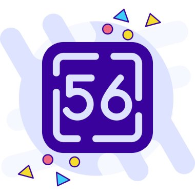 Beyaz arkaplanda 5 derecelik çizgi ikonu izole edildi. 55 derece. 5 G, fotoğrafta derece işareti. Renkli taslak konsepti. vektör