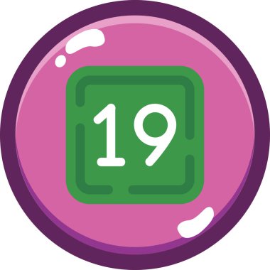 19 numaralı simge vektör illüstrasyon tasarımı