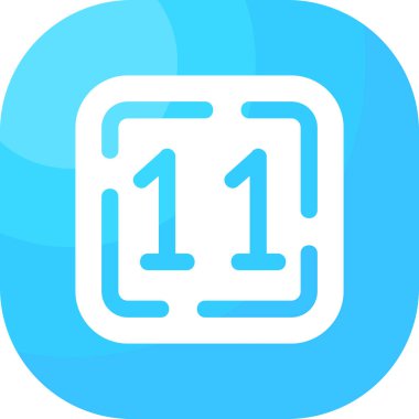 1 numaralı simge vektör çizim