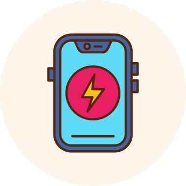 Batarya vektör çizimine sahip akıllı telefon