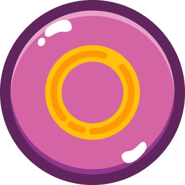 donut tatlı yemek simgesi düz stil