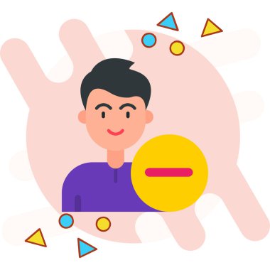 adam ve yüz simgesi, vektör illüstrasyonu