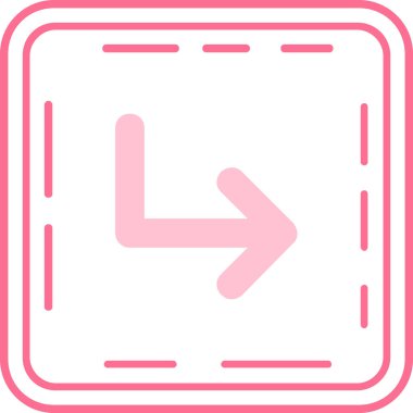 Ok sağ vektör simgesi bir çerçeve içinde