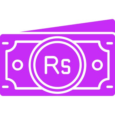 Nakit banknot dolar vektör ikonu banknotları. Düz stil pembe düz renktir. beyaz arkaplanda izole edilmiş.