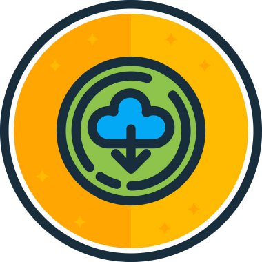 Rozet rozet dairesel simgesi doldurulmuş taslak biçimi