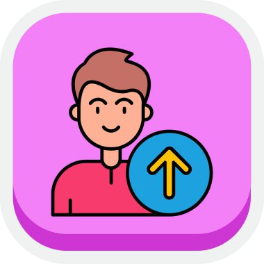 ok simgesi olan adam, basit vektör illüstrasyonu