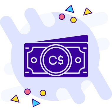 Dolar banknotları renk ikonu vektör illüstrasyonu