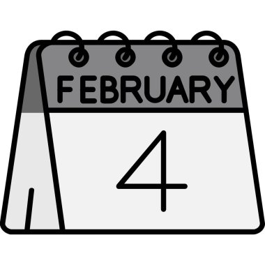 Şubat ayı takviminin vektör illüstrasyonu