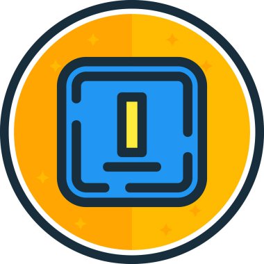 İkonum. Mektup. Eğitim sembolü için uygun. Mavi gözlü. Basit dizayn edilebilir. tasarım şablonu. Vektör illüstrasyonu