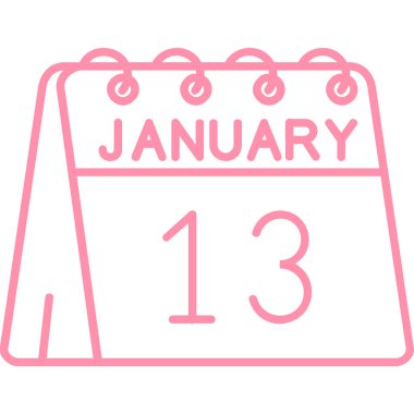 1 Ocak takvim simgesi tasarım vektörü illüstrasyonu